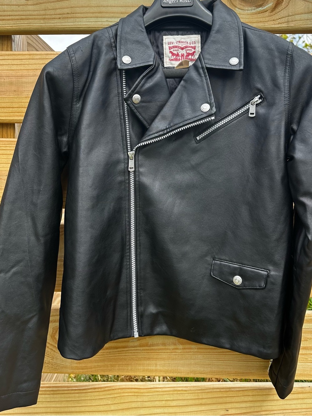 Levi's Kids XL Black Faux Leather Back Logo size xl- Distressed vibe